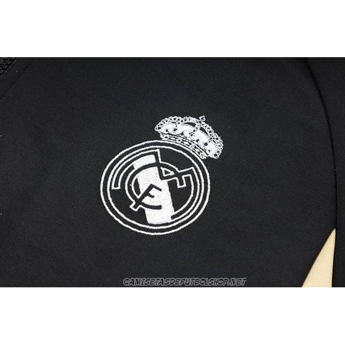 Chandal de Sudadera del Real Madrid 23-24 Nino Negro y Blanco